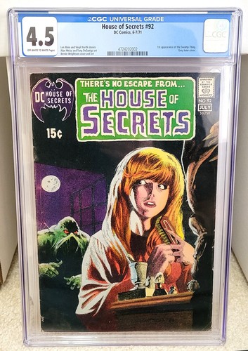 House of Secrets #92 (1971) CGC 4.5 - 1st Appearance Swamp Thing DC Comics Key