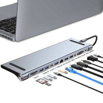 USB C Docking Station Dual Monitor, 12in1 USB C Dock Triple Display Ladefunktion