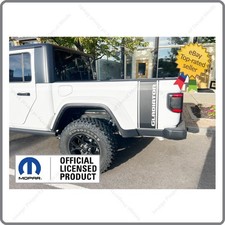 CONJUNTO - Calcomanía gráfica a rayas laterales para cama Jeep Gladiator NEGRO MATE SJ0M1