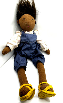 Moulin Roty Plüsch Stoffpuppe 999 Teile STOFFTIER LATZHOSE 20 Zoll ** Haare brauchen Liebe