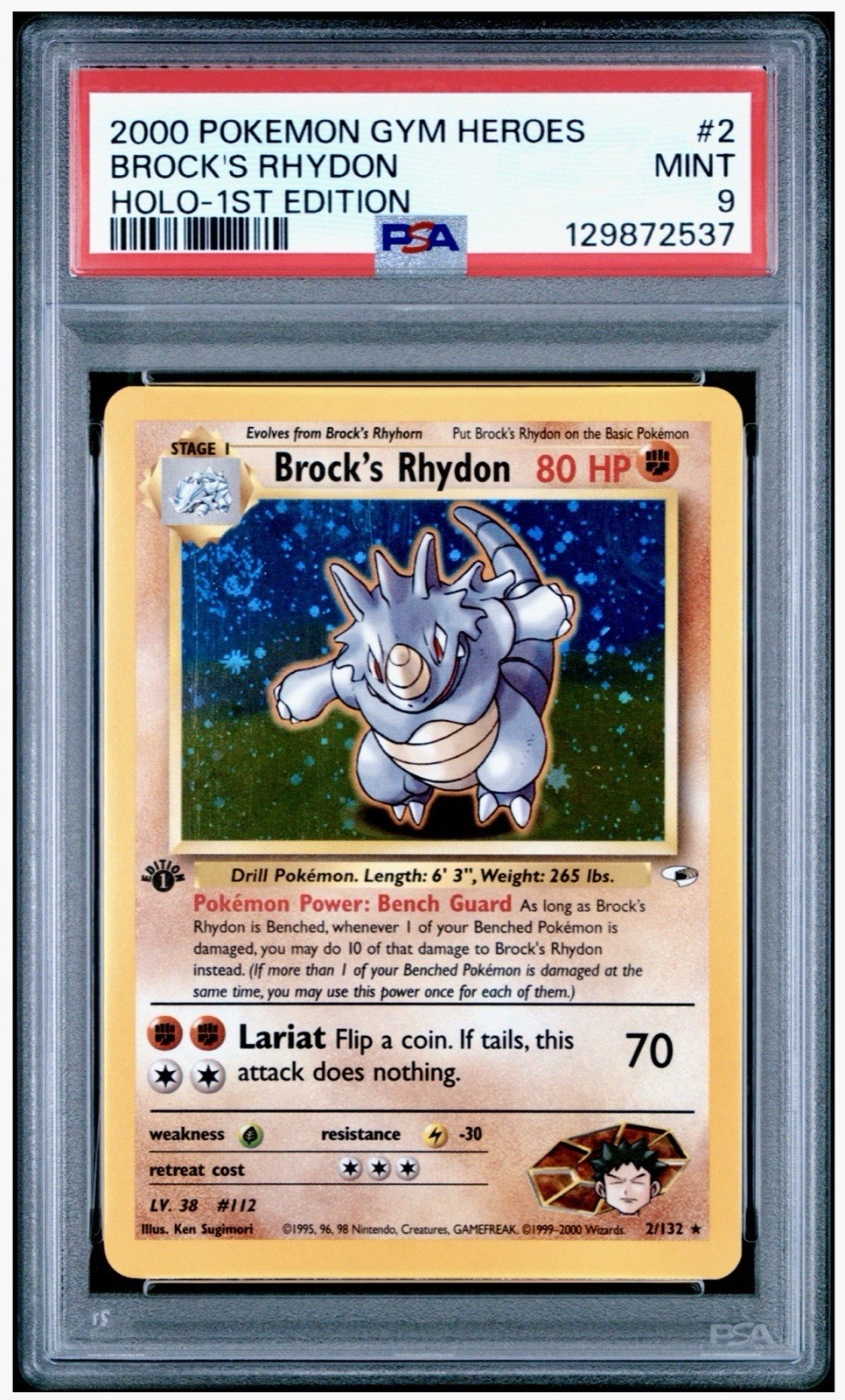 Brock's Rhydon 002/132 Gym Heroes Holo