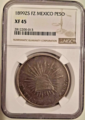 1899 Silver Mexico ZS SECOND REPUBLIC Peso NGC FX 45