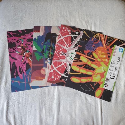 Evangelion Ichiban Kuji G Prize Clear Poster 4er Set Japan Anime