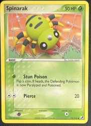Spinarak 75/115 EX Unseen Forces Common Pokemon Card