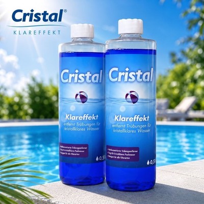 1L Cristal Klareffekt 2x500ml Wasserklärer Pool Schwimmbad Trübungsentferner