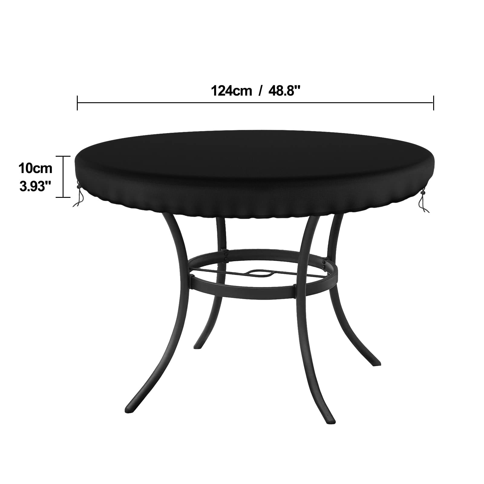 48 Inch Outdoor Round Patio Table Cover Waterproof UV Resistant Furniture Cover