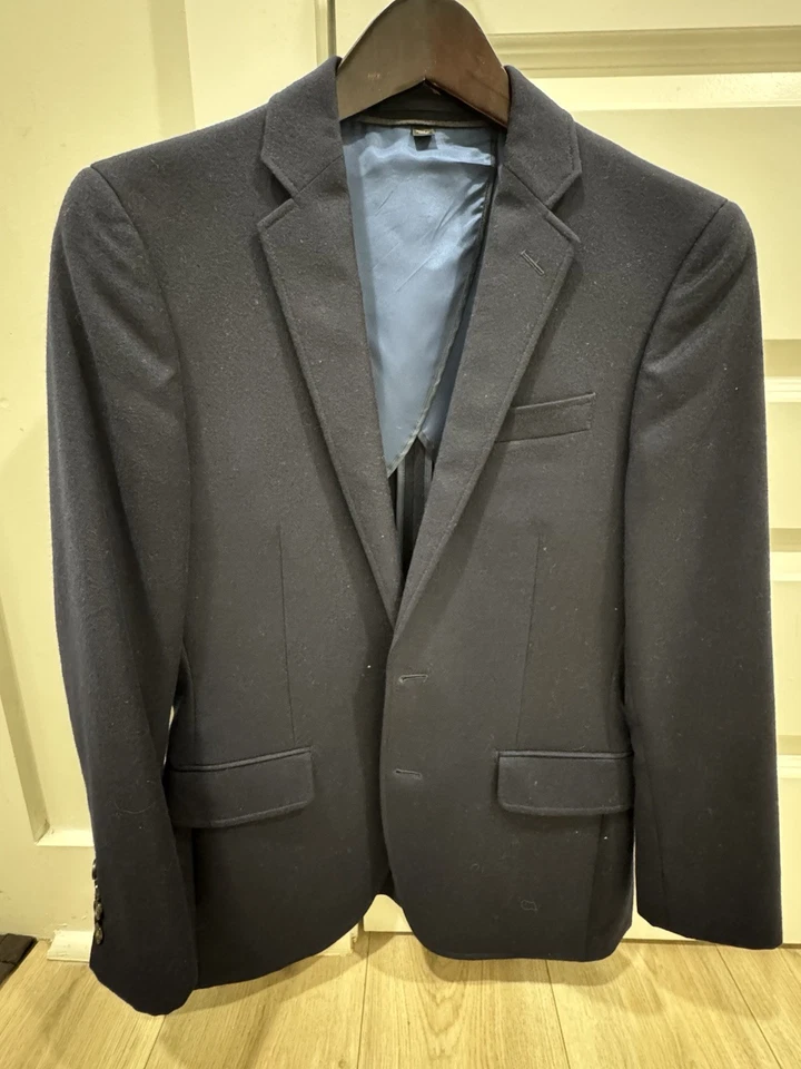 Blazer deportivo J.Crew Ludlow 36S para hombre ajustado doble ventilación azul marino lana Foto 2 de 4