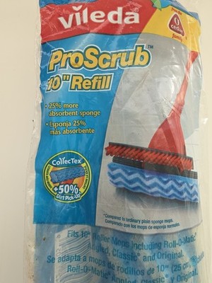 Vileda O Cedar Pro Scrub Roller Mop 10'' Refill Wave Sponge Head Replacement