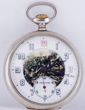 WWI Military Soldiers Zenith Pocket Watch Fancy Enamel Dial depicting a Battle