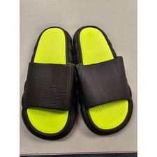 XKOWUO Mens slippers Black and Green Size 10-11