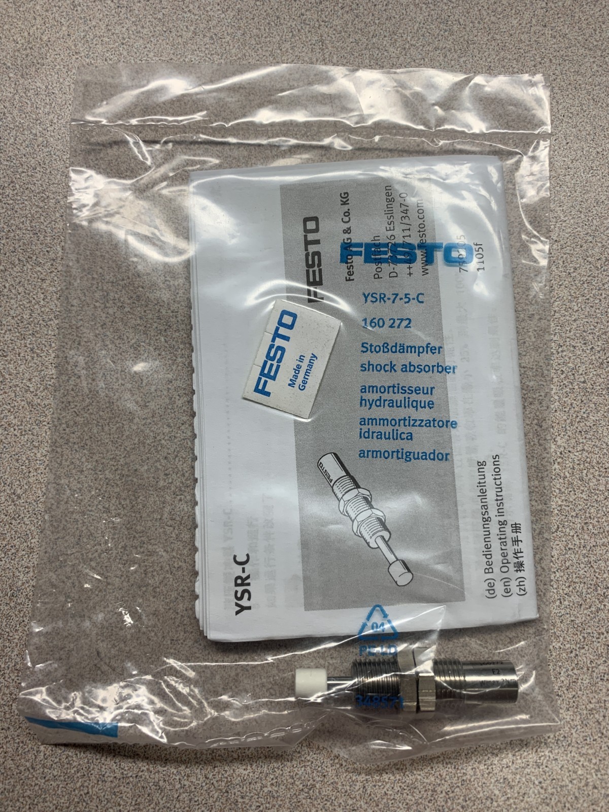 New FESTO YSR-7-5-C 160272 Pneumatic Shock Absorber