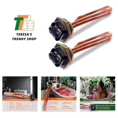 Efficient 2-Pack Water Heater Elements for Ecosmart & Rheem Models - HE 55220