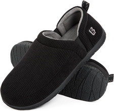 Men'S Slippers Two Tone Comfy Memory Foam Slip-On Indoor Outdoor House Shoes Bed