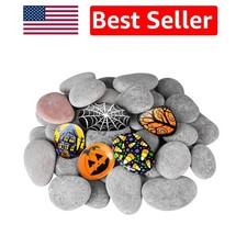 Versatile 35 Pcs Smooth Painting Stones - Ideal for Art Projects and Gifts