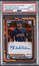 2024 ORANGE #BM BRICE MATTHEWS 6/25 PSA 10