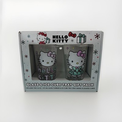 NEW Sanrio Hello Kitty Holiday Glass and Ice Cube Tray Gift Set