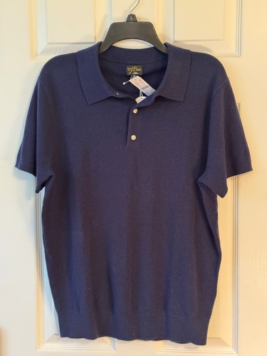 J.Crew, J.Crew 100% Cashmere Short Sleeve Polo Navy Size M Preppy Coastal Golfcore