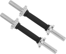 Threaded Dumbbell Handles, 14/16/18/24 Inch Dumbbell Bar Pair, Chrome/Rubber Gri