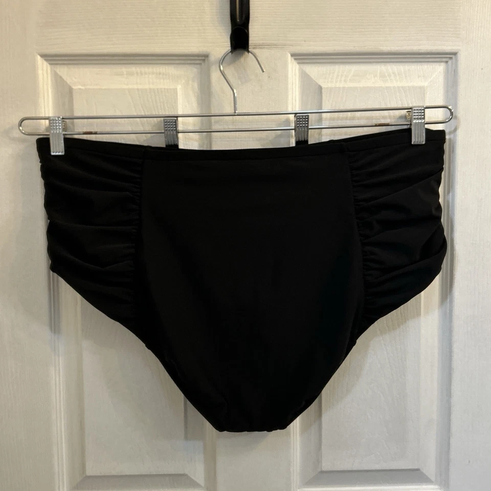 Parte inferior de bikini fruncida verde aguamarina para mujer nueva con etiquetas, negra talla 3X Foto 2 de 4