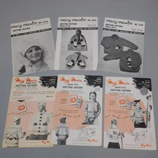 Vintage Mary Maxim Mens Boy Girls SKI Winter Sweater KNITTING PATTERNS Lot of 6