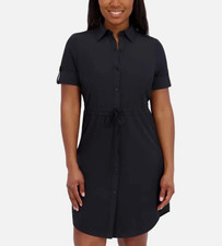 Halston Women's Short Sleeve Short Dress, Black, Size S