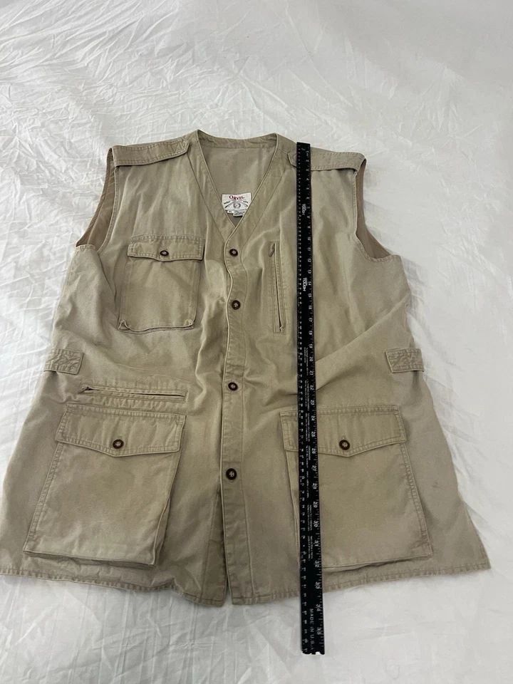 Chaleco Orvis De Colección Para Hombres XL Pesca con Mosca Beige Caza Utilitario Safari 143 Foto 3 de 4