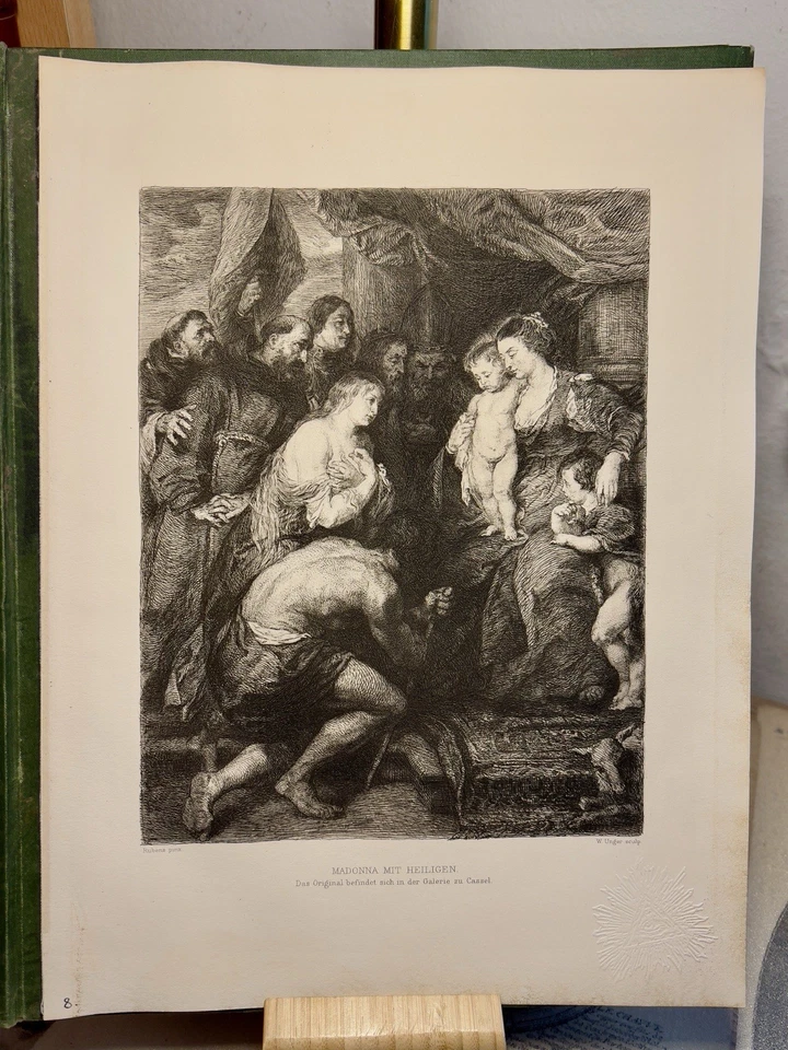 Madonna mit Heiligen 1885 Stahlstich Rubens Religion Kunst Historisch Gravure - Bild 1 von 1