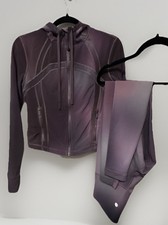 Lululemon Set Cropped Define Jacket NWT Align Leggings Rare Purple Aurora Haze