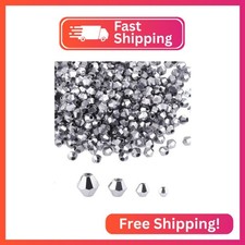 Yholin 400pcs 4mm Bicone Crystal Beads Bulk -Faceted Glass Bead,Loose Spacers Be