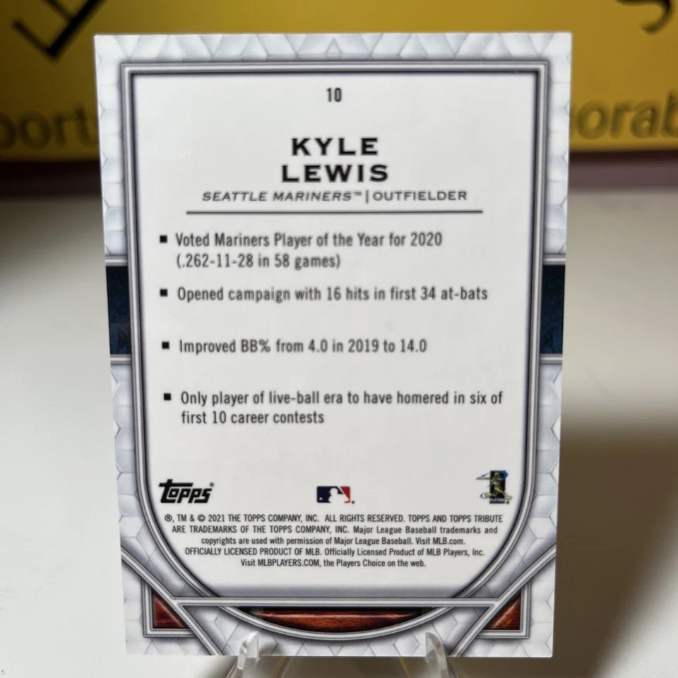 2021 Topps Tribute - Kyle Lewis #10 - Image 4 of 4