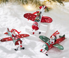 Metal Hanging Airplane Figure For Christmas Tree Decoration and Festive Events
