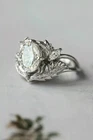 Art Deco Style Lab Created Diamond 14k White Gold Finish Wedding Ring For Her