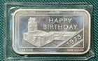 One Troy Ounce Fine Silver Bar 999 Bullion Happy Birthday 1973 Ceeco Bar
