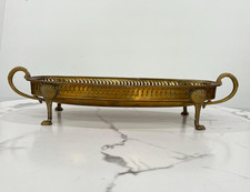 Vintage bombay brass tone footed gallery tray...