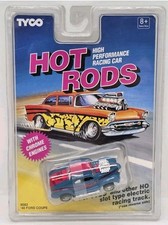 TYCO '40 FORD COUPE HOT RODS BLUE CHROME BLOWER ENGINE SLOT CAR MINT FACT SEALED
