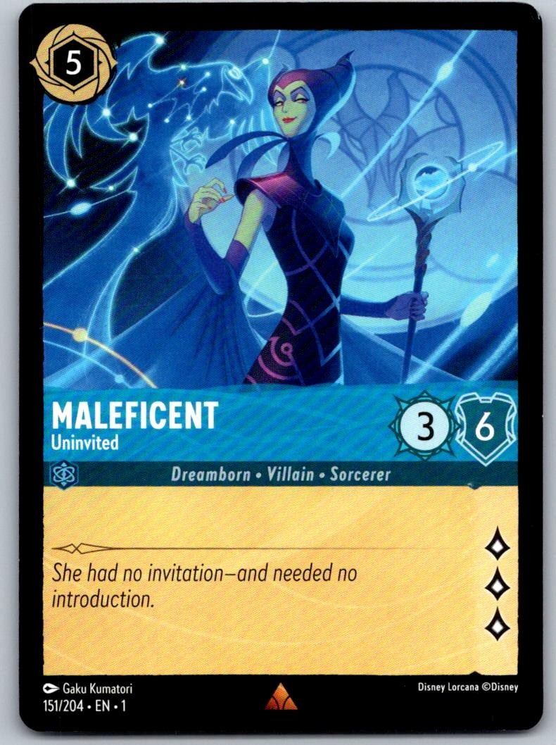 Maleficent - Uninvited 151/204 Rare The First Chapter Lorcana Near Mint