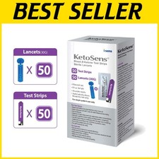 Instant Ketosis Monitoring - 50 Blood Ketone Test Strips with Lancets Included