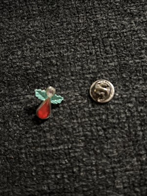 Gold-Tone Christmas Crystal Angel Pin Holly