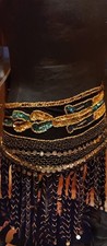 Tribal Tanz G&uuml;rtel - Bauchtanz Tanz Bellytanz, Schwarz Gold, H&uuml;ftg&uuml;rtel