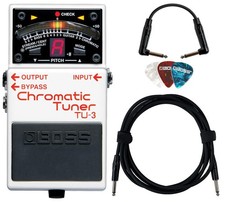 Boss TU 3 Chromatic Tuner Pedal Bundle Cable Picks