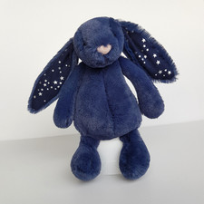 Jellycat Small Bashful Stardust Bunny Rabbit Soft Toy Navy Blue