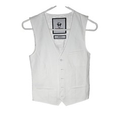 Boys White Dress Vest Size 12 Formal Wedding Pageboy Classic