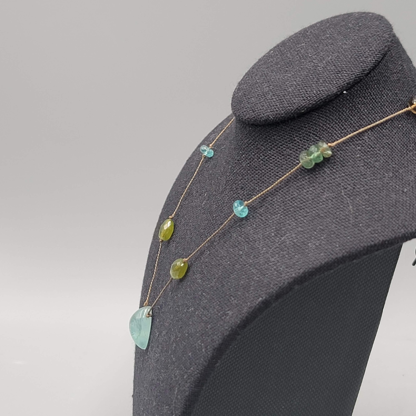 Multiple Stone Floating Station Choker Sterling S… - image 4