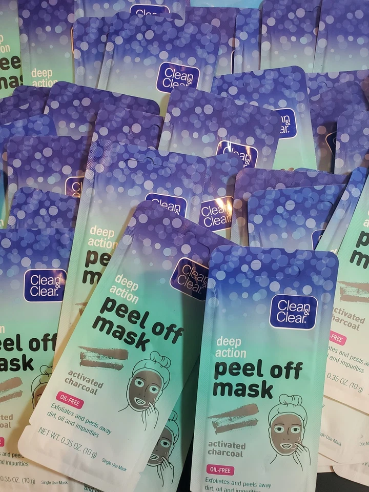 Clean & Clear Peel Off Mask Charcoal , Jelly Eye Sheets Lot 250 Pcs  - Image 2 of 3