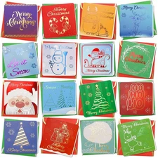 WorldBazaar Mini Christmas Cards with Envelopes Stickers 24 Pack Gold multi