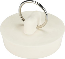 1-1/2 Inch Rubber Drain Stopper, White, Carded, 80227