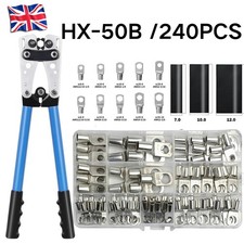 240PCS Battery Copper Cable Lugs Crimp Ring Terminals Electrical Wire Connectors