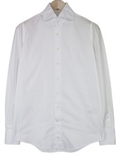 SUITSUPPLY Men's Formal Shirt 38/15 Slim White Pure Cotton Twill Button-Up 