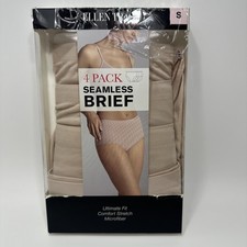 Ellen Tracy Essentials Women's 4-pack Seamless Briefs Size Small Natural Comfort