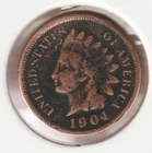 US Rare Old West 1904 Indian Head Penny Coin American Collection Shield Cent USA